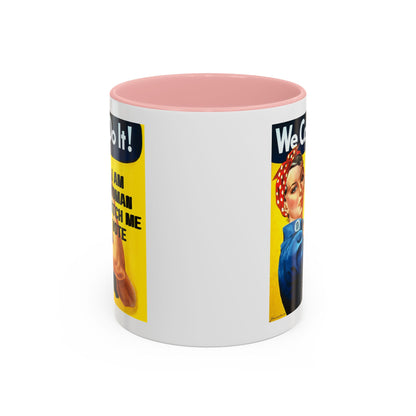 I Am Woman Watch Me Vote Rosie White Accent Mug by cypherpunkgear.com