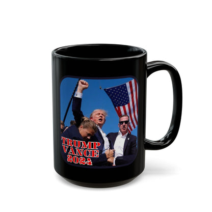 Trump and Vance 2024 Black Mug by cypherpunkgear