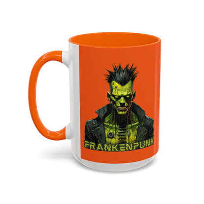 Frankenpunk Orange Accent Mug by CreepyCrafts.boo