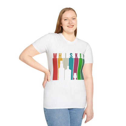 Whiskey spelled with an 'e' Light colors Unisex T-Shirt by cypherpunkgear.com
