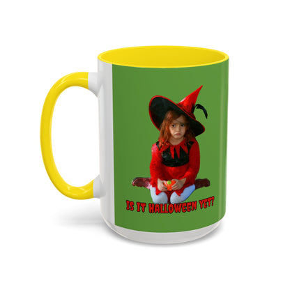 Is it Halloween yet? Green Accent Mug by CreepyCrafts.boo