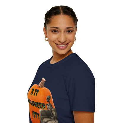 Is it Halloween yet? Skeleton's Giant Pumpkin Dark colors Unisex T-Shirt by CreepyCrafts.boo