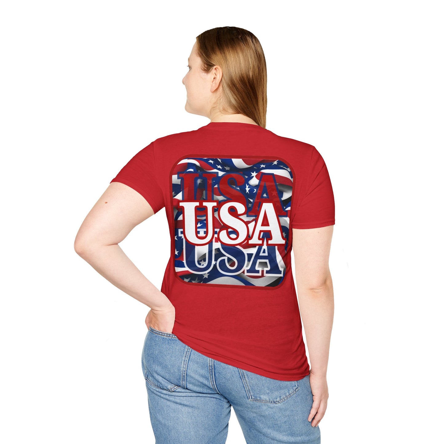 2-sided Red WHITE and Blue USA Patriot LTcolors Unisex T-Shirt by cypherpunkgear