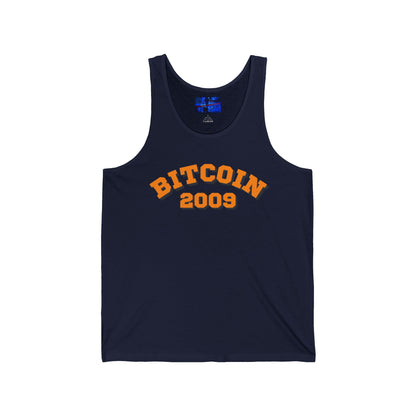 Bitcoin 2009 Unisex Jersey Tank Top by cypherpunkgear.com