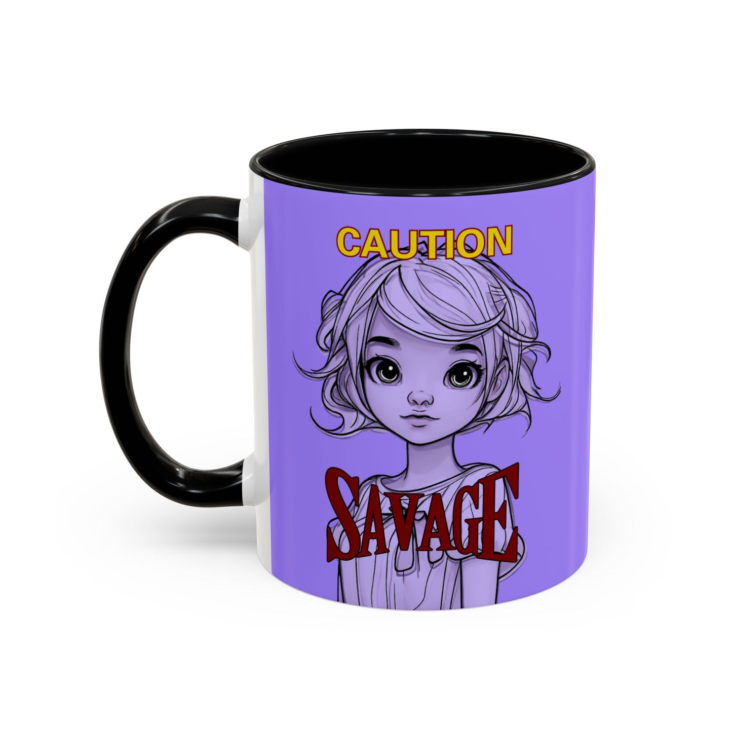 Caution, Savage Light Purple Accent Mug by cypherpunkgear.com