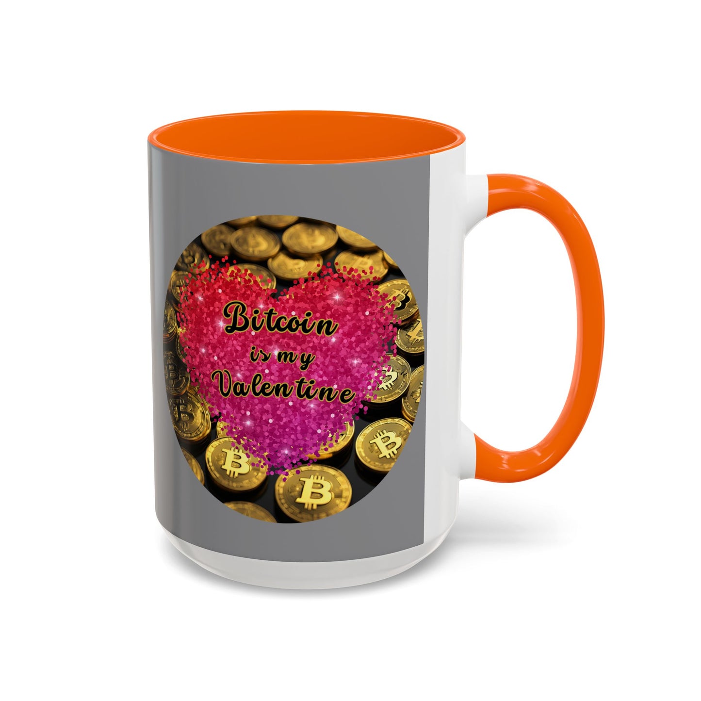 Bitcoin is My Valentine Grey Accent Mug by cypherpunkgear.com