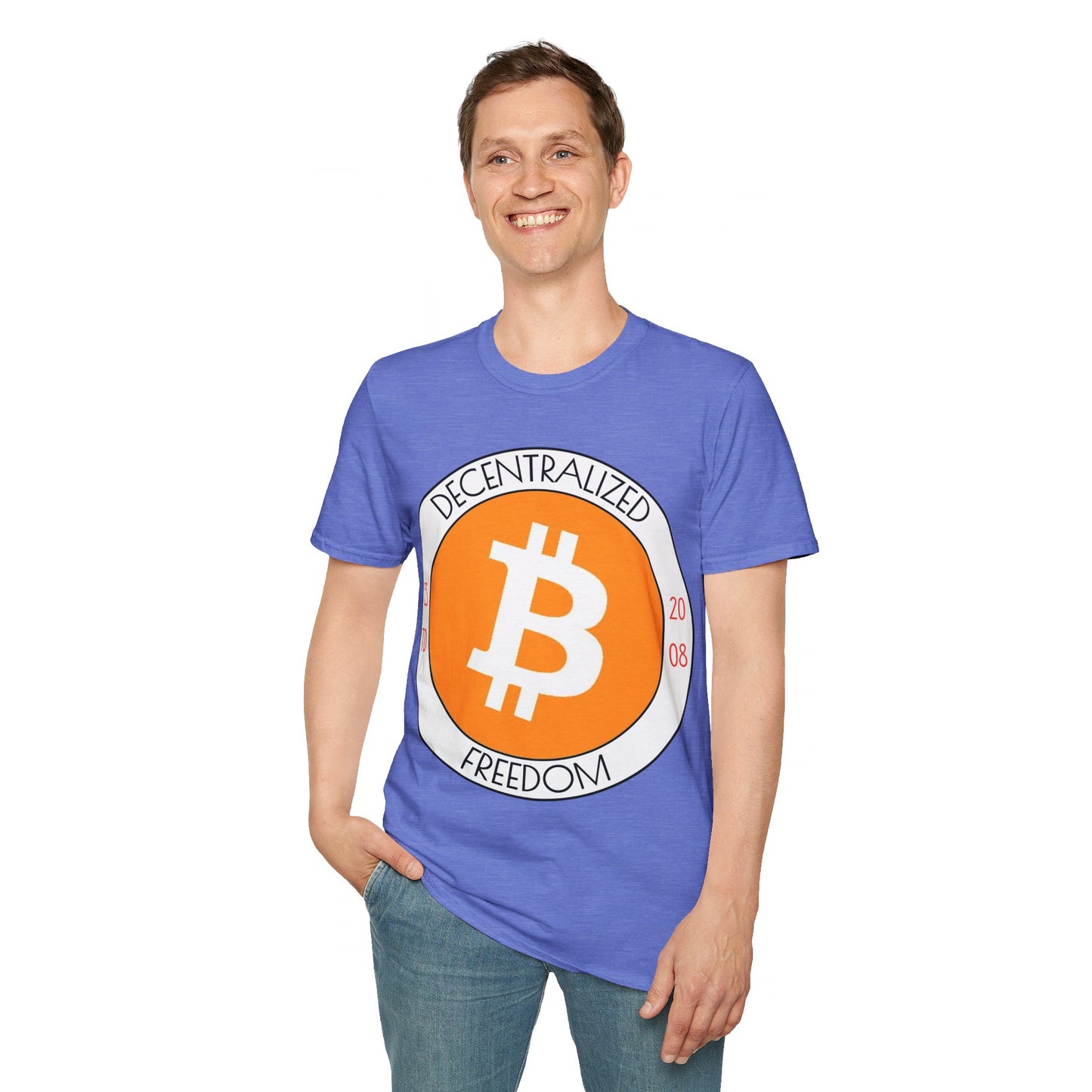 Bitcoin Decentralized Freedom LTcolors Unisex T-Shirt by cypherpunkgear