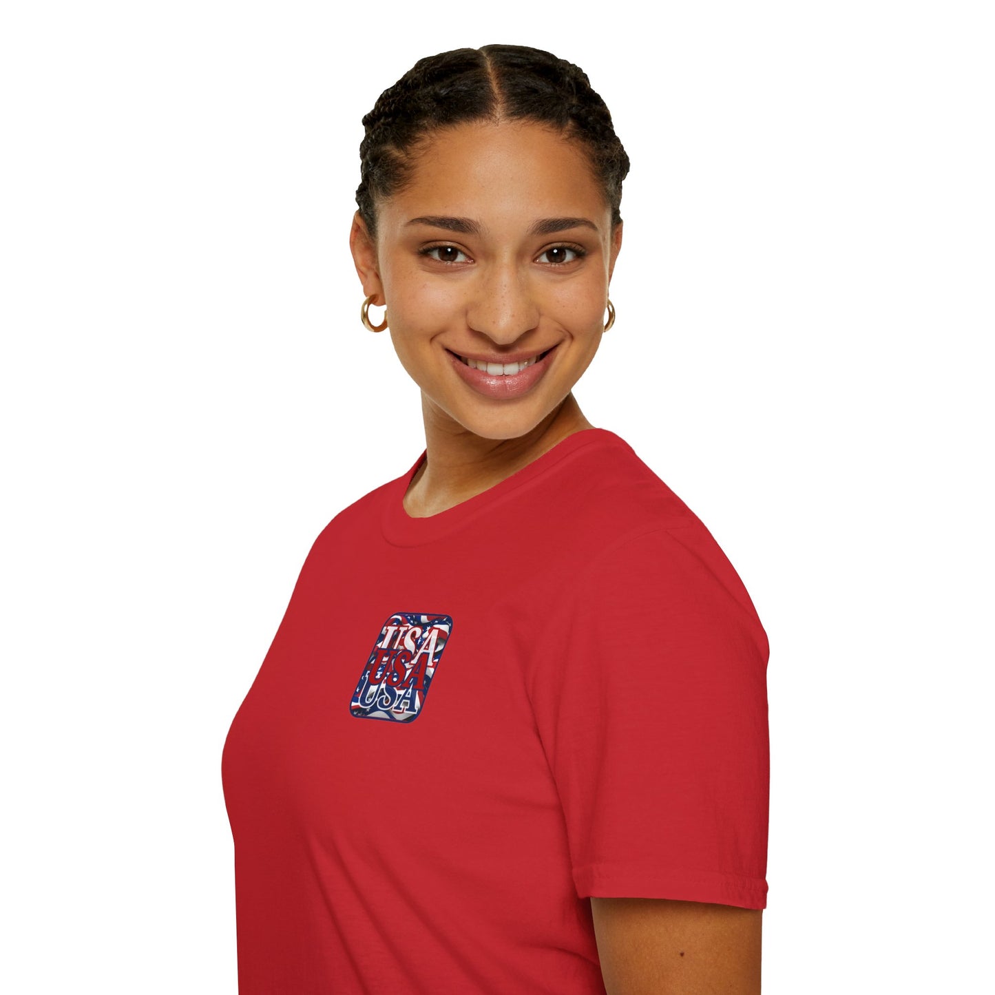 2-sided RED White and Blue USA Patriot LTcolors Unisex T-Shirt by cypherpunkgear