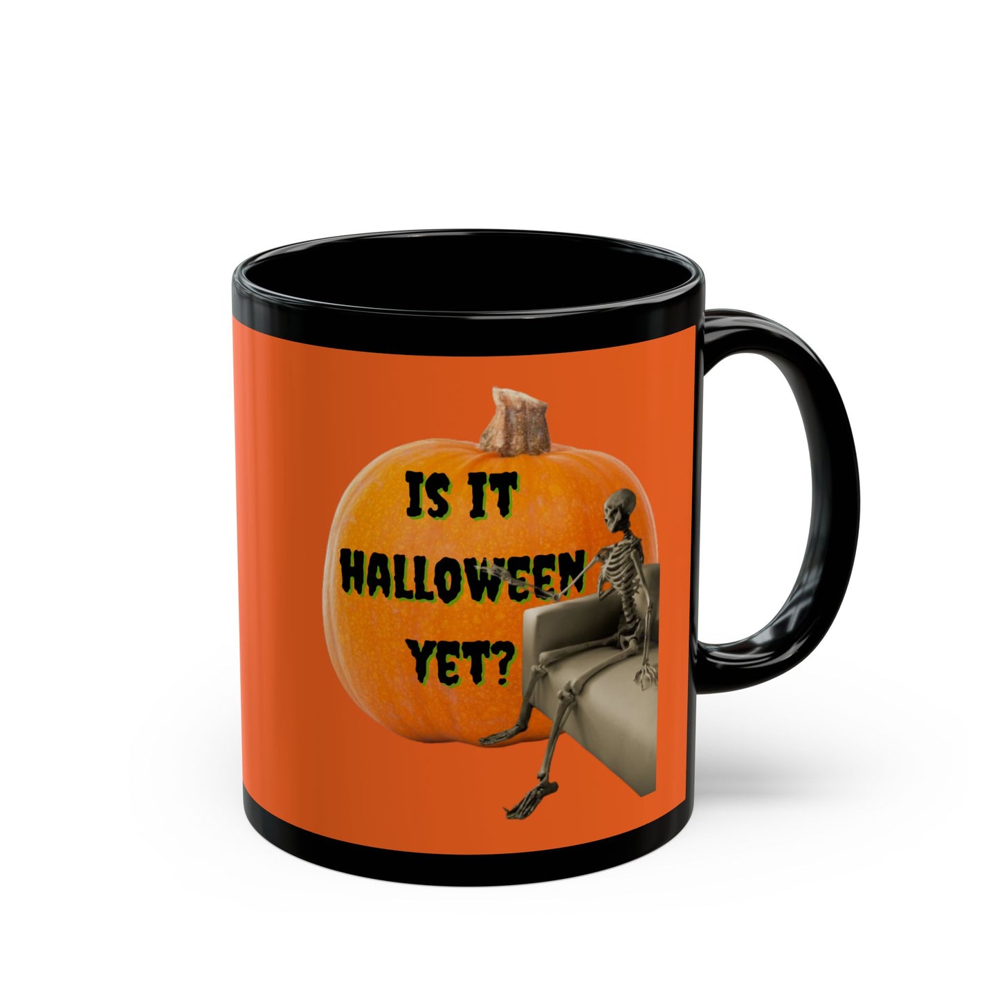 Is it Halloween yet? Skeleton's Giant Pumpkin Orange Mug by CreepyCrafts.boo