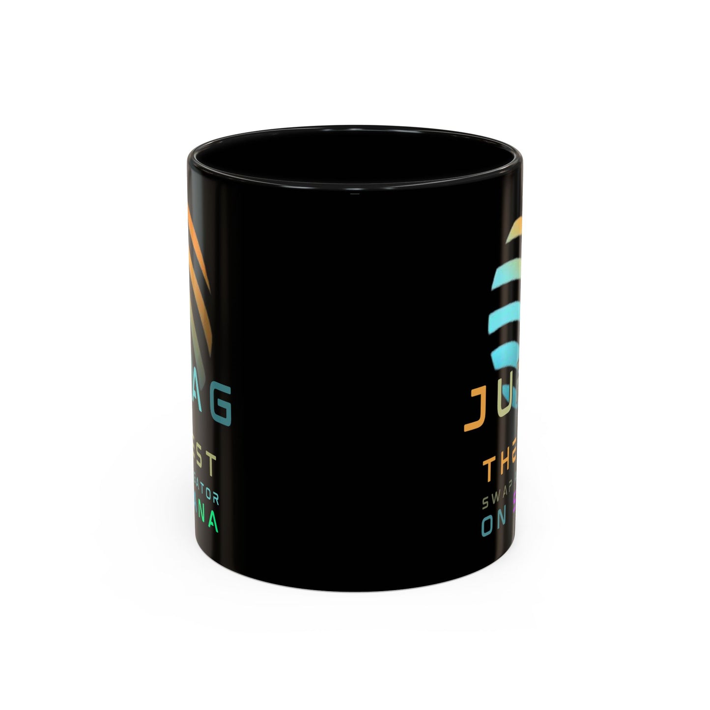 Jupiter (JUP) the best aggregator on Solana Black Accent Mug by cypherpunkgear.com