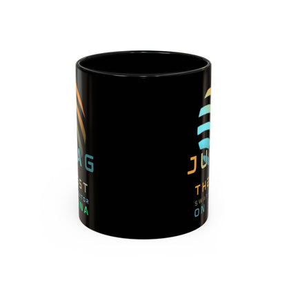 Jupiter (JUP) the best aggregator on Solana Black Accent Mug by cypherpunkgear.com