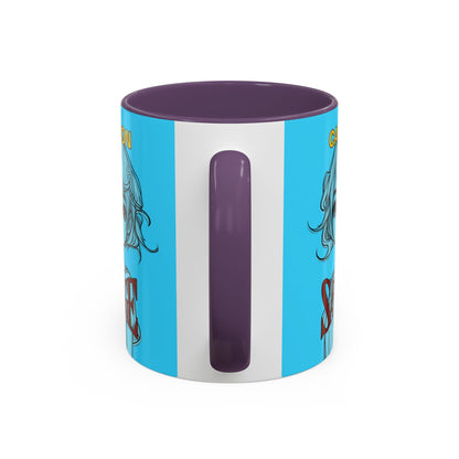 Caution, Savage Light Blue Accent Mug by cypherpunkgear.com