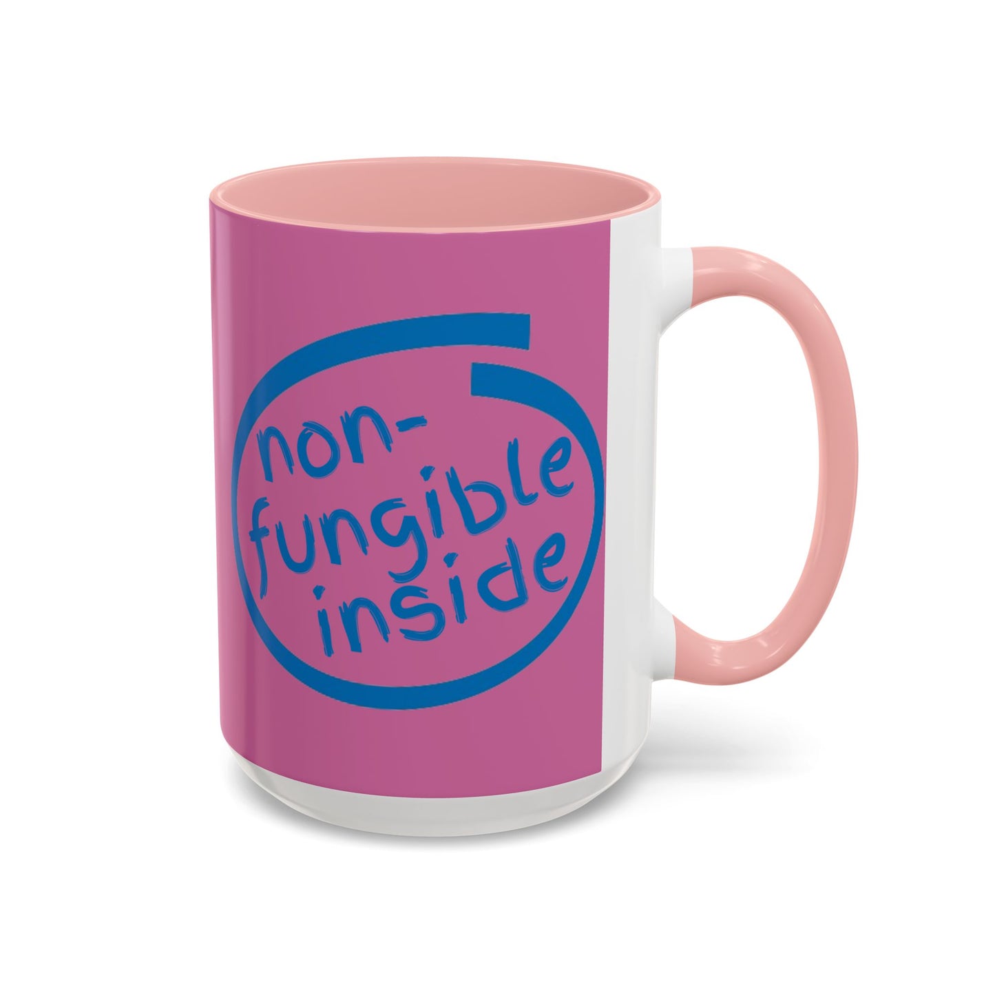 Non-Fungible Inside Pink Accent Mug by cypherpunkgear.com