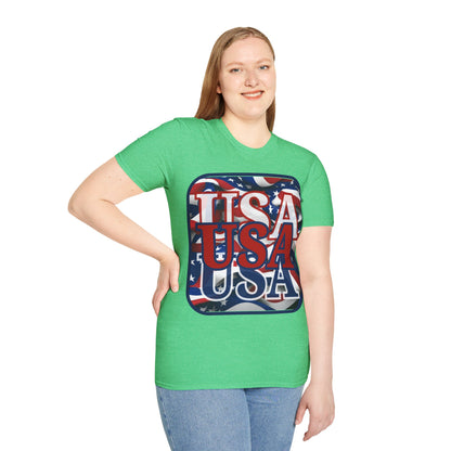 RED White and Blue USA Patriot Dark colors Unisex T-Shirt by cypherpunkgear.com