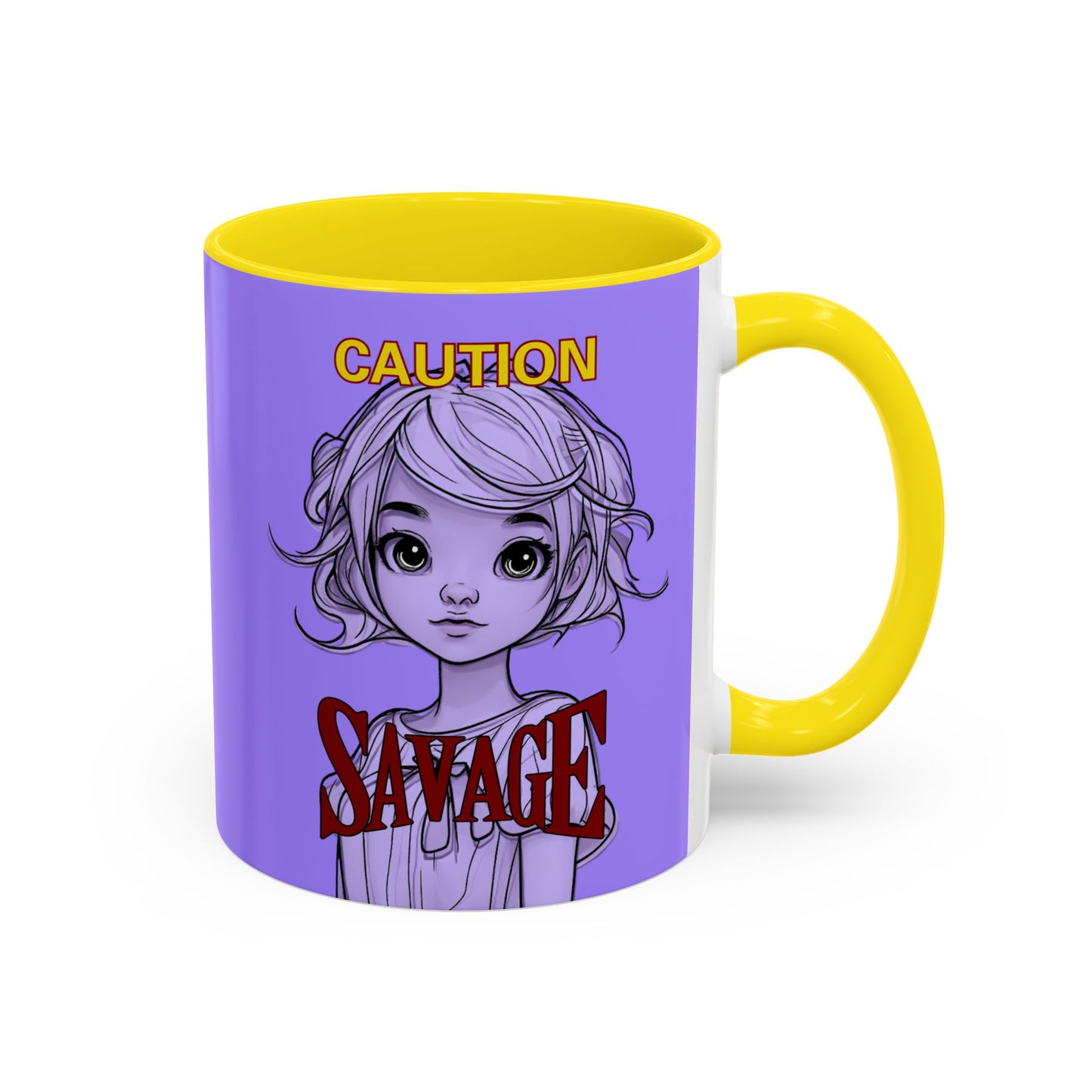 Caution, Savage Light Purple Accent Mug by cypherpunkgear.com