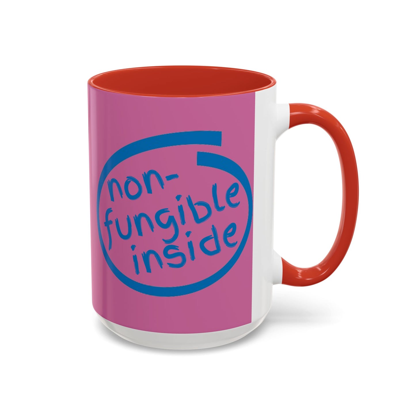 Non-Fungible Inside Pink Accent Mug by cypherpunkgear.com