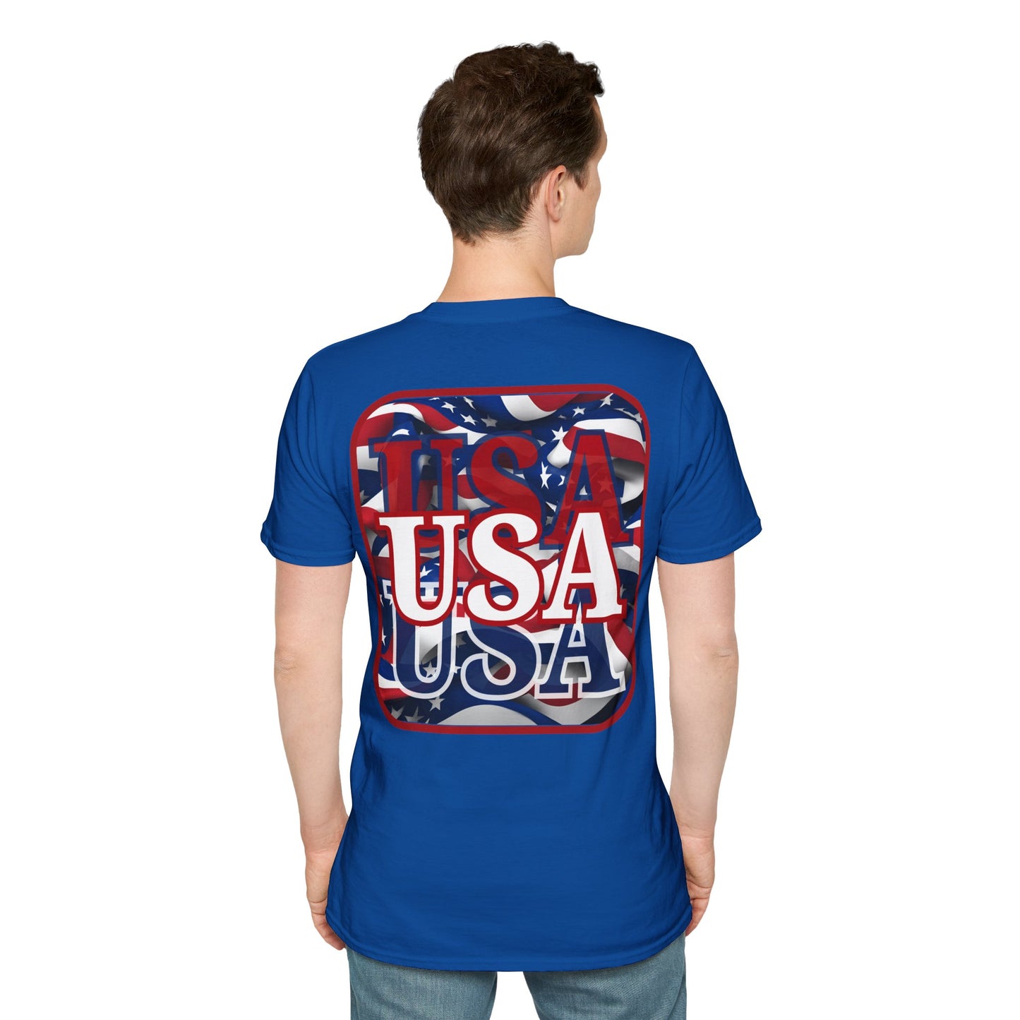 ¡EE.UU! ¡EE.UU! ¡EE.UU! ¡Patriot de 2 caras de cypherpunkgear! Camiseta unisex de estilo suave