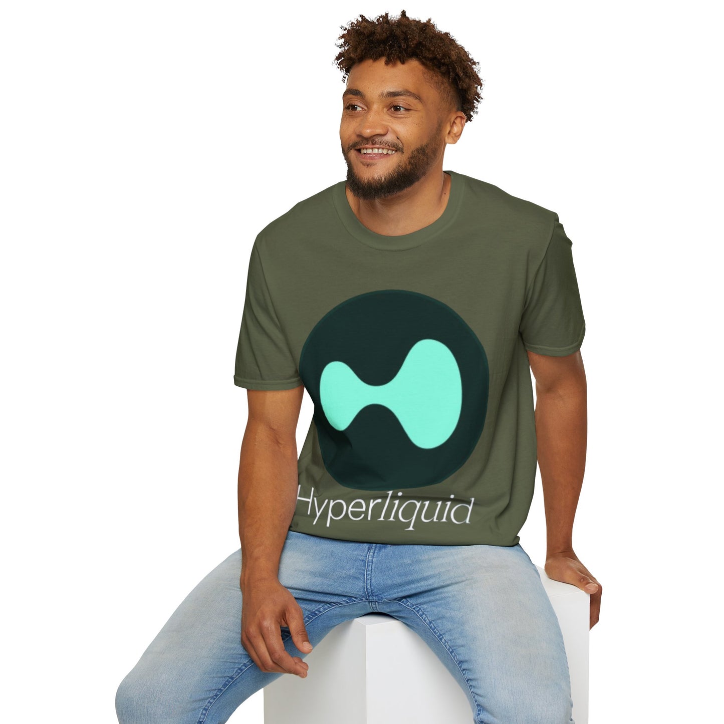 Hyperliquid White font Unisex T-Shirt by cypherpunkgear.com