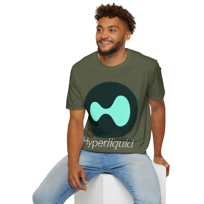 Hyperliquid White font Unisex T-Shirt by cypherpunkgear.com
