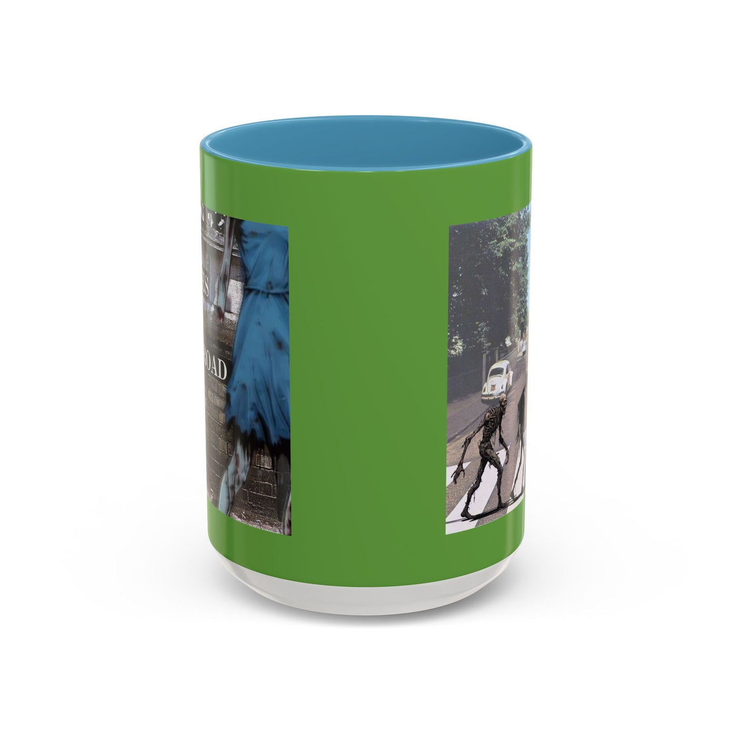 2-sided, Scabby Road Green Accent Mug by CreepyCrafts.boo