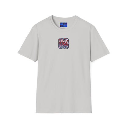 2-sided RED White and Blue USA Patriot Light colors Unisex T-Shirt by cypherpunkgear.com