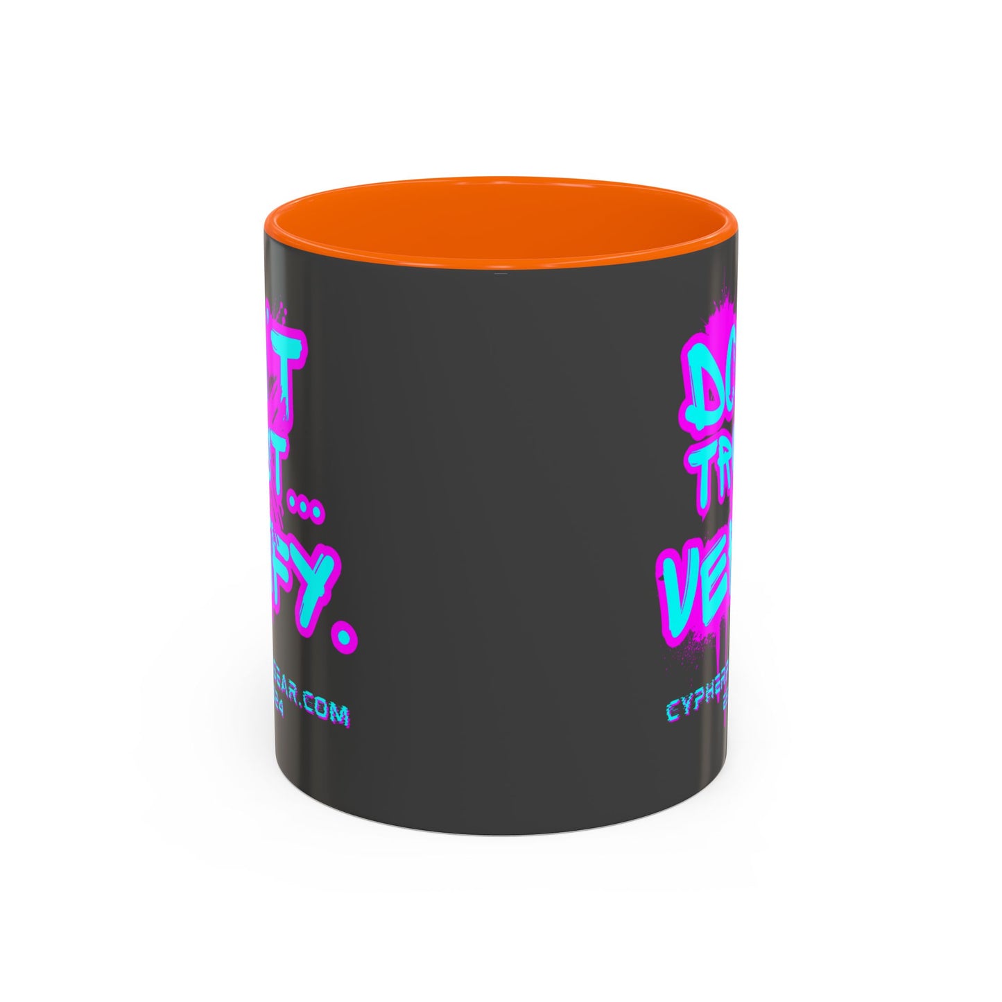 Don't Trust...Verify. Grey Accent Mug by cypherpunkgear.com