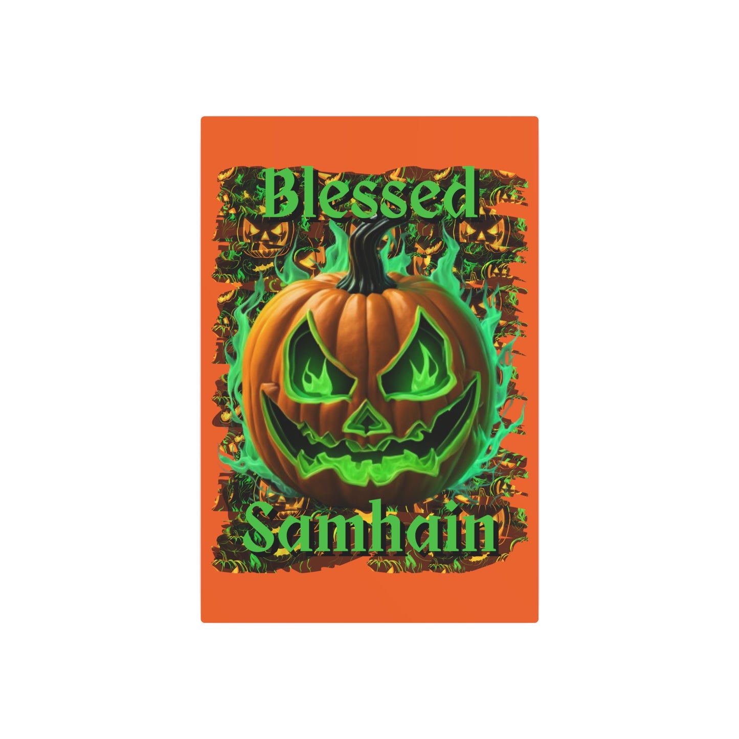 Blessed Samhain Green Jack Metal Art Sign by cypherpunkgear