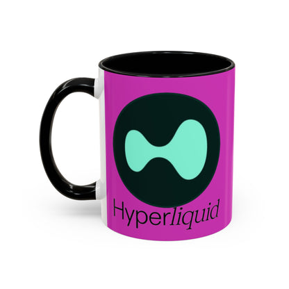 Hyperliquid Black font Pink Accent Mug by cypherpunkgear.com
