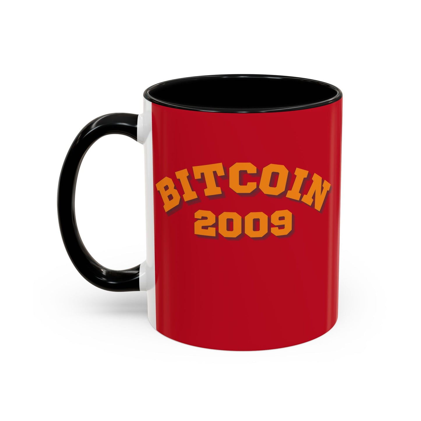 Bitcoin 2009 Red Accent Mug by cypherpunkgear.com