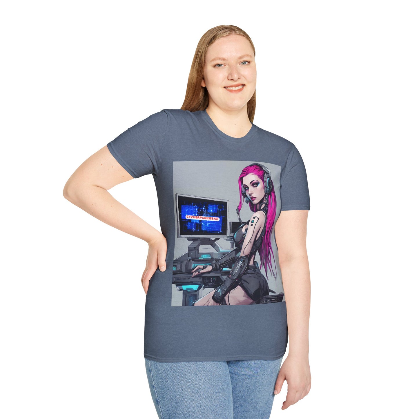 Netrunner Cyberpunk Dark colors Unisex T-Shirt by cypherpunkgear.com