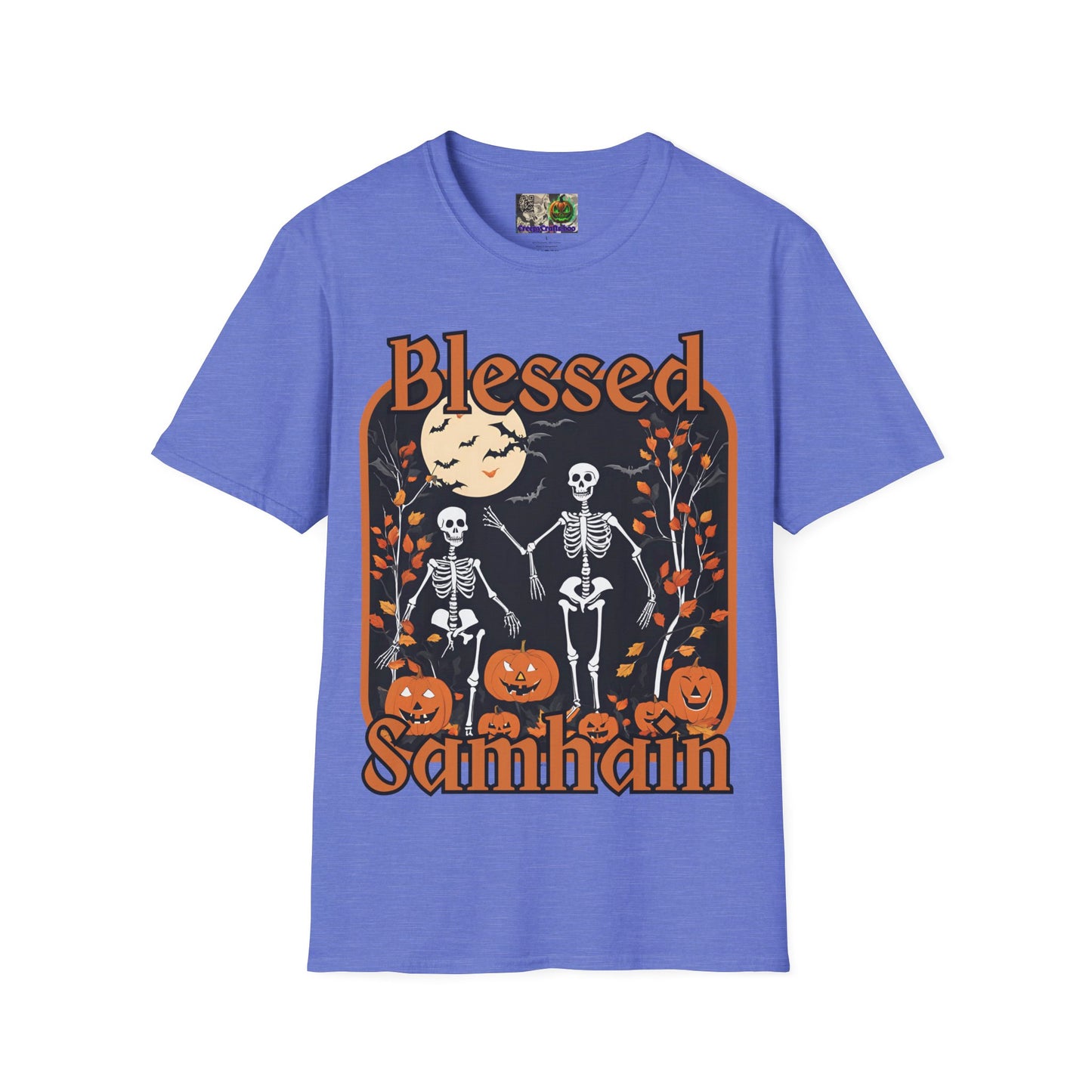 Spooktacular Skeletons of Samhain Light colors Unisex T-Shirt by CreepyCrafts.boo