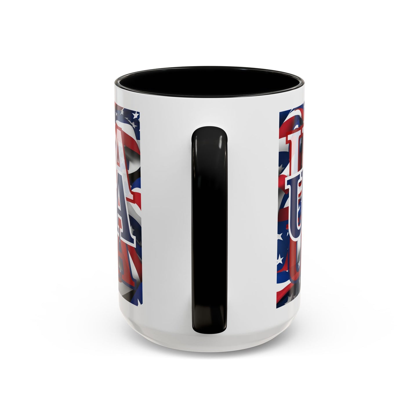 USA Blue font Center Patriot Accent Mug by cypherpunkgear.com