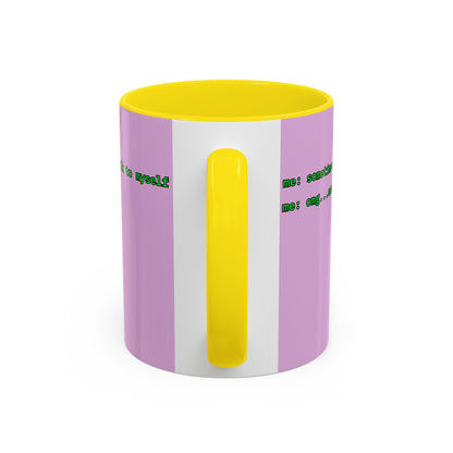 Sometimes I talk to myself - me: omg...same Pink Accent Mug by cypherpunkgear.com