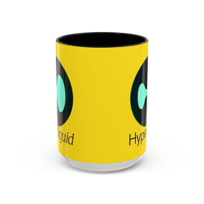 Hyperliquid Black font Yellow Accent Mug by cypherpunkgear.com