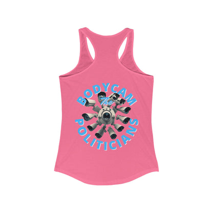 ¡BodyCam ThePoliticians de 2 caras de cypherpunkgear! Camiseta sin mangas ideal con espalda cruzada para mujer