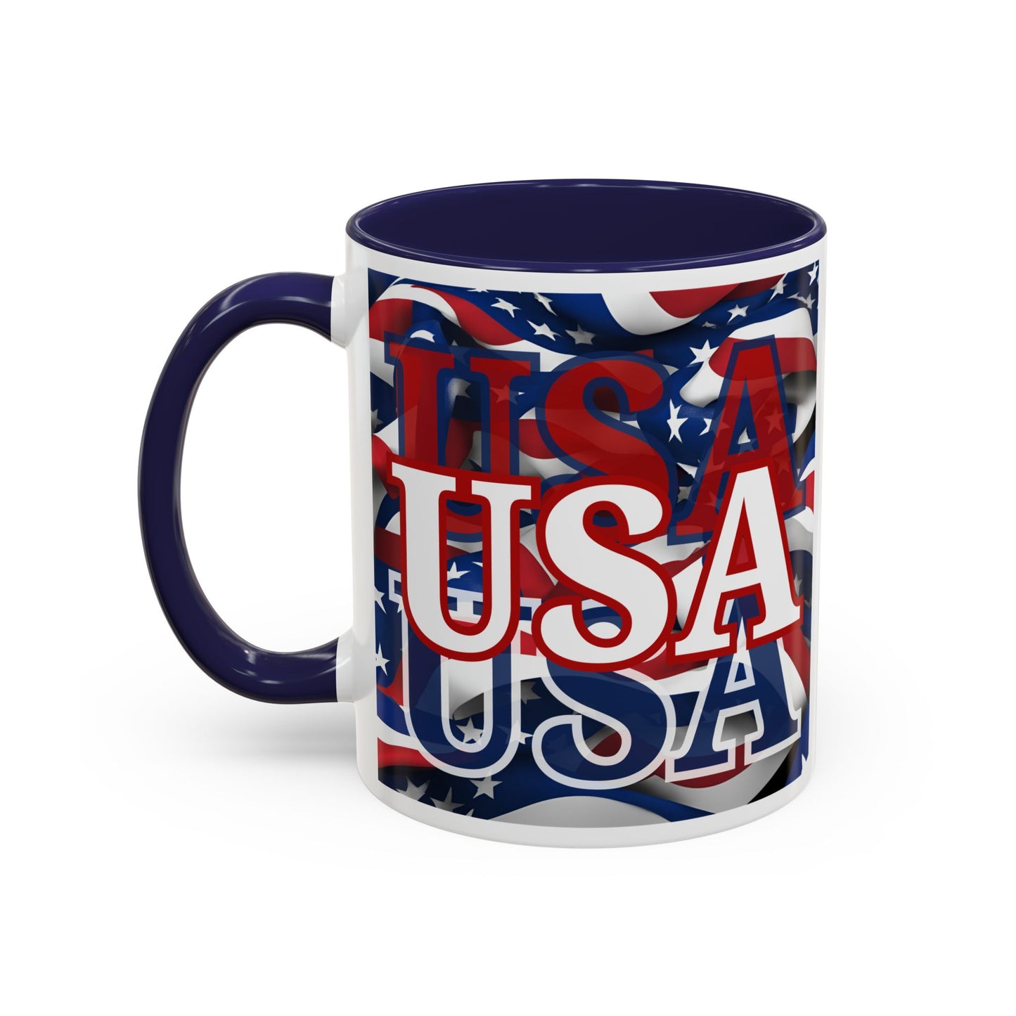USA White font Center Patriot Accent Mug by cypherpunkgear.com