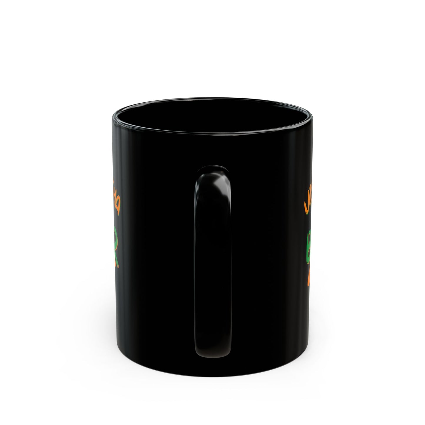 Uisce Beatha makes it better Orange, White, and Green font Black Mug by cypherpunkgear.com
