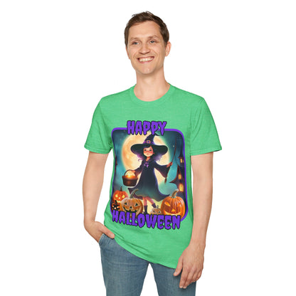 Happy Halloween Little Witch PRfont DKcolors Unisex T-Shirt by cypherpunkgear