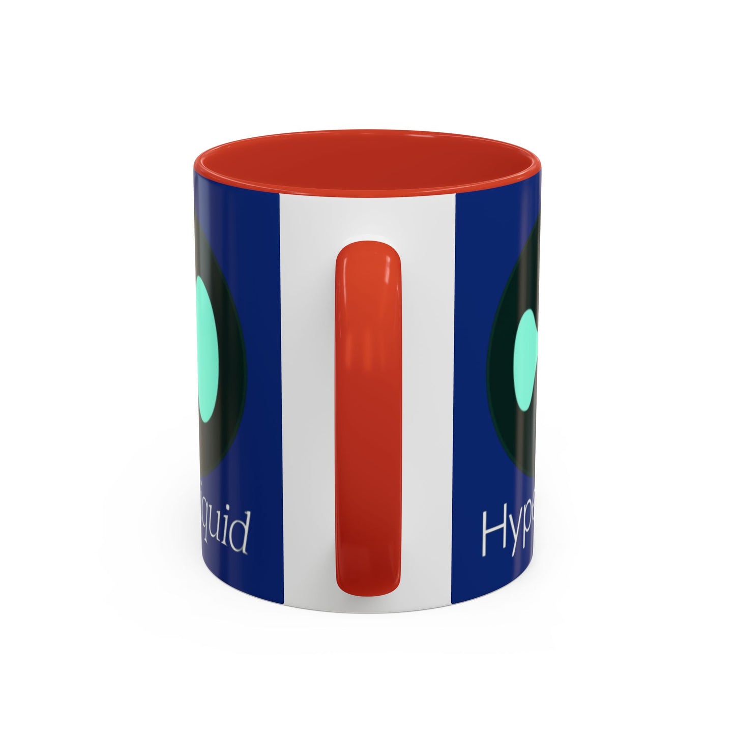 Hyperliquid White font Blue Accent Mug by cypherpunkgear.com