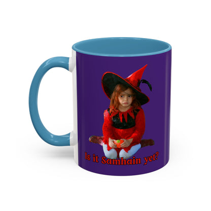 Is it Samhain yet? Dark Purple Accent Mug by CreepyCrafts.boo