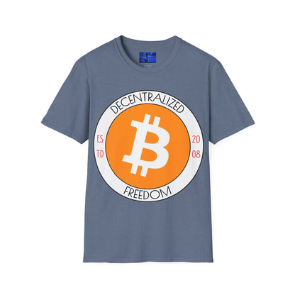 Bitcoin Decentralized Freedom Dark colors Unisex T-Shirt by cypherpunkgear.com