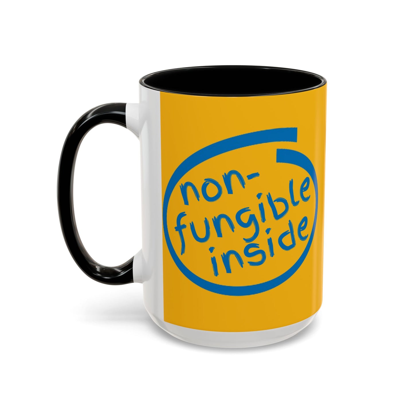 Non-Fungible Inside Yellow Accent Mug by cypherpunkgear.com