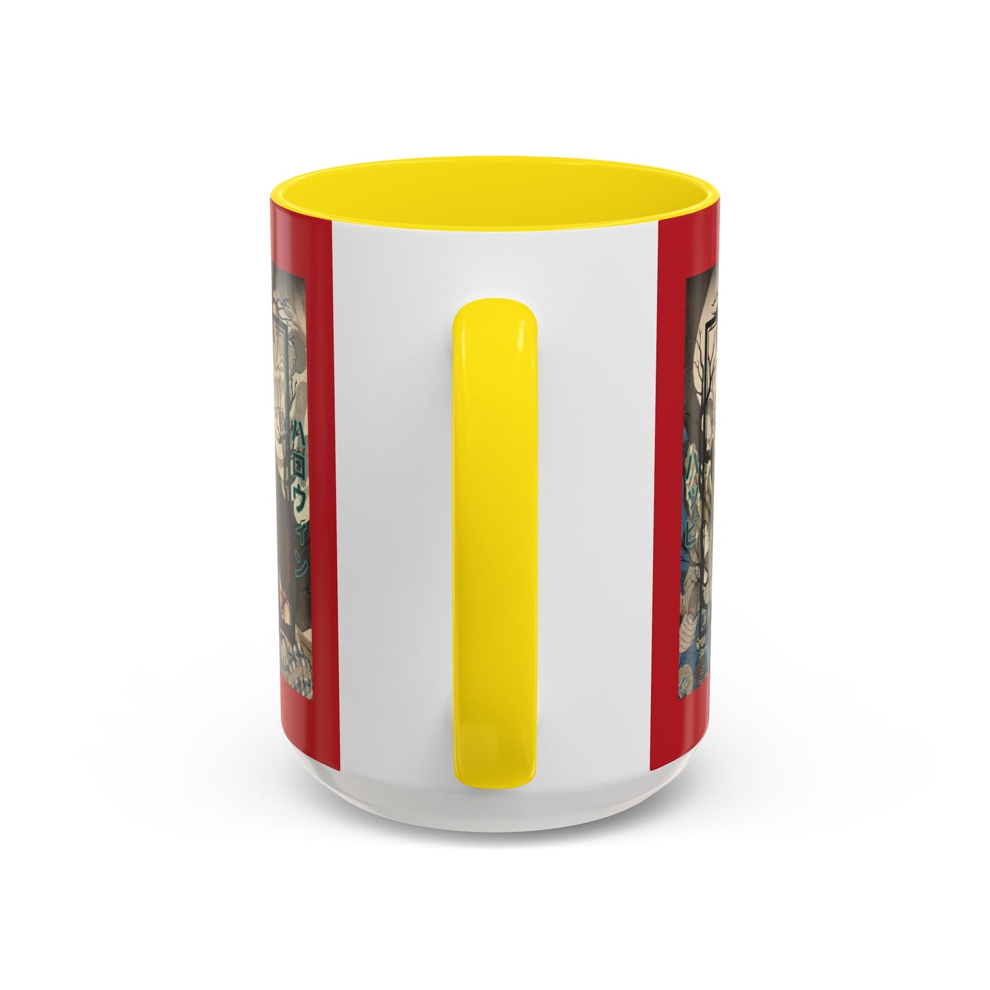 Yōkai Happy Halloween Red Accent Mug by CreepyCrafts.boo