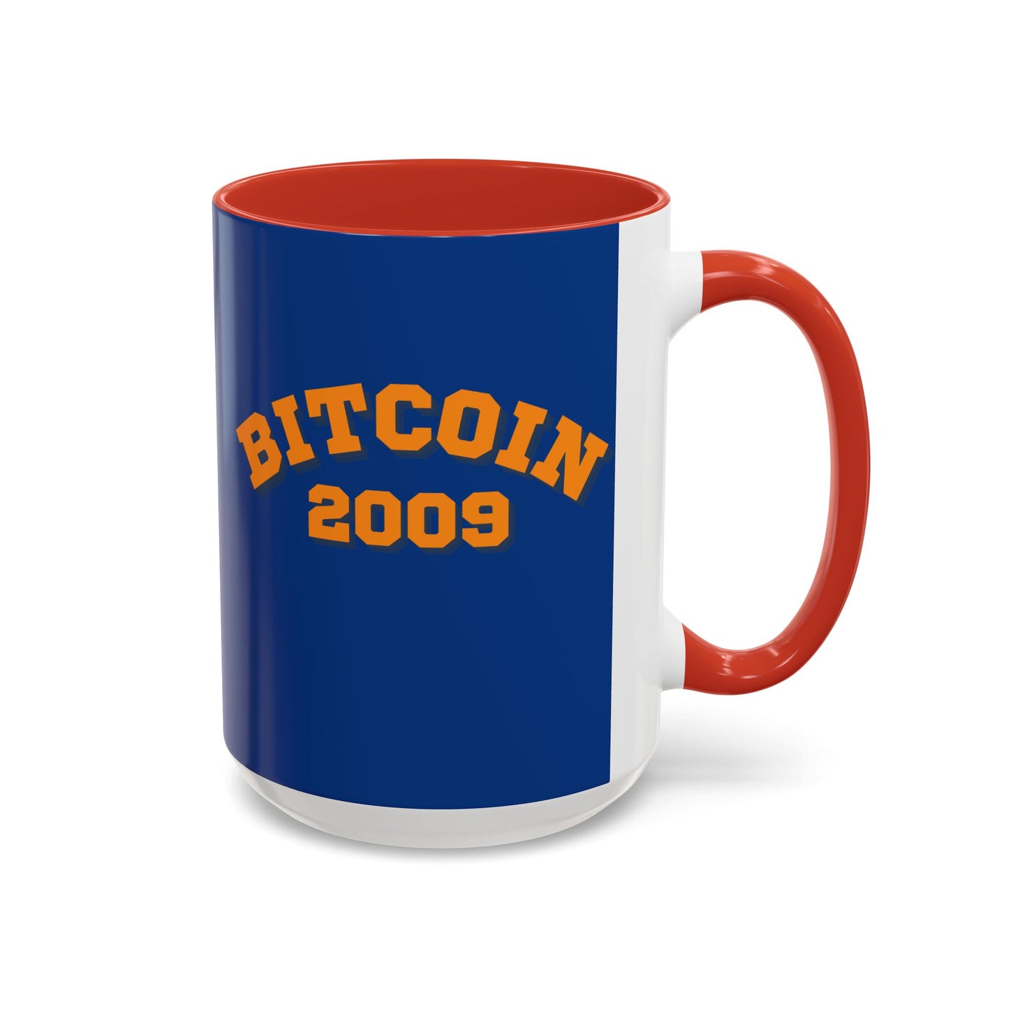 Bitcoin 2009 Dark Blue Accent Mug by cypherpunkgear.com