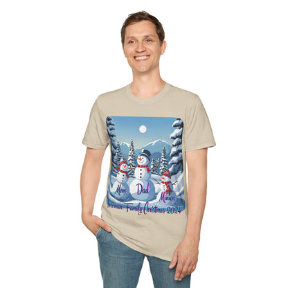 Snowman Family of 3 LTcolors Unisex T-Shirt by cypherpunkgear