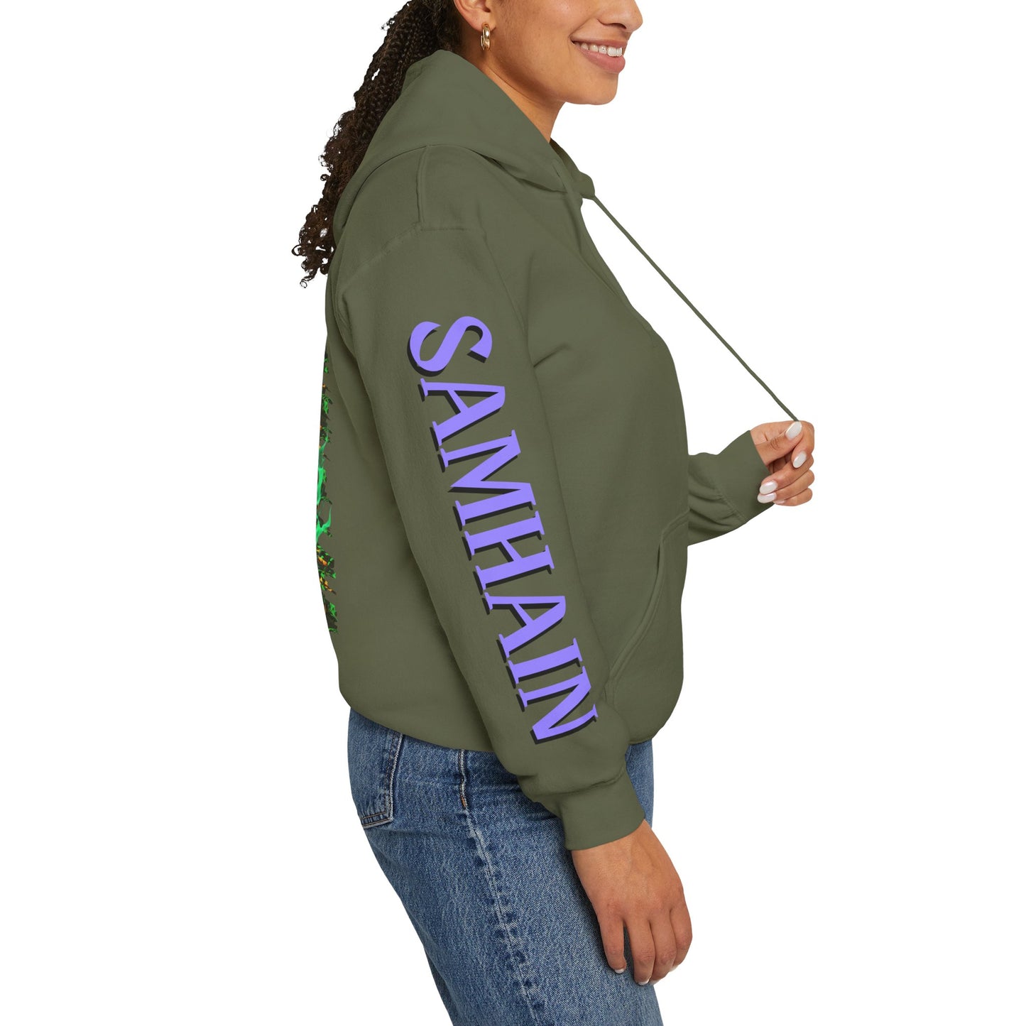 Blessed Samhain Green Jack Hoodie Unisex Hooded Sweatshirt by cypherpunkgear