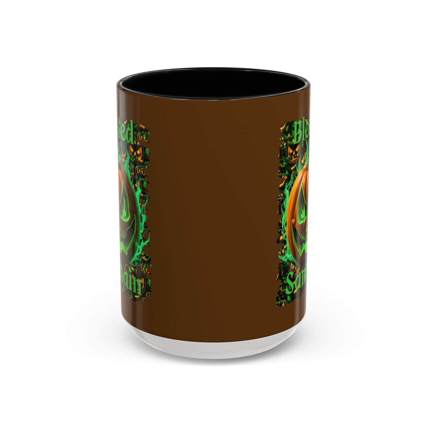 Blessed Samhain Green Jack Brown Accent Mug by CreepyCrafts.boo