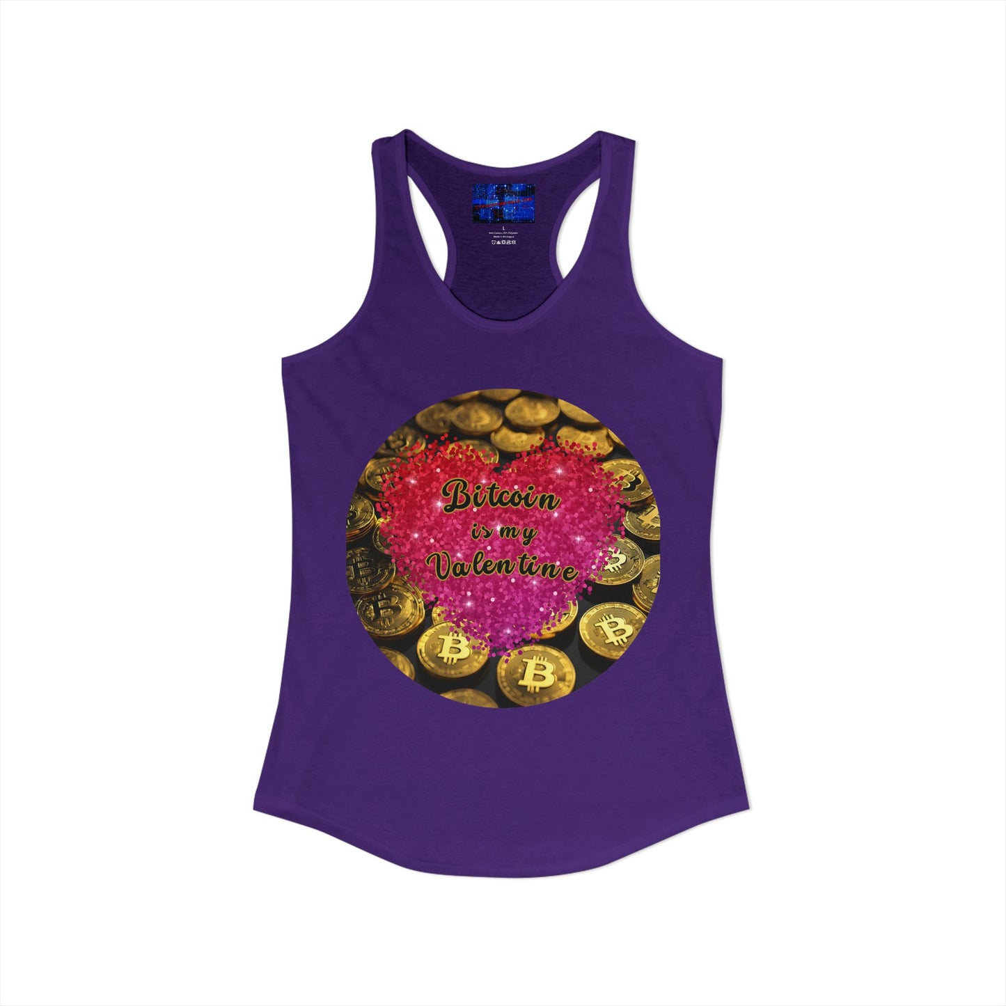 Bitcoin is My Valentine Women's Racerback Tank Top by cypherpunkgear.com