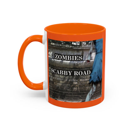 2-sided, Scabby Road Orange Accent Mug by CreepyCrafts.boo