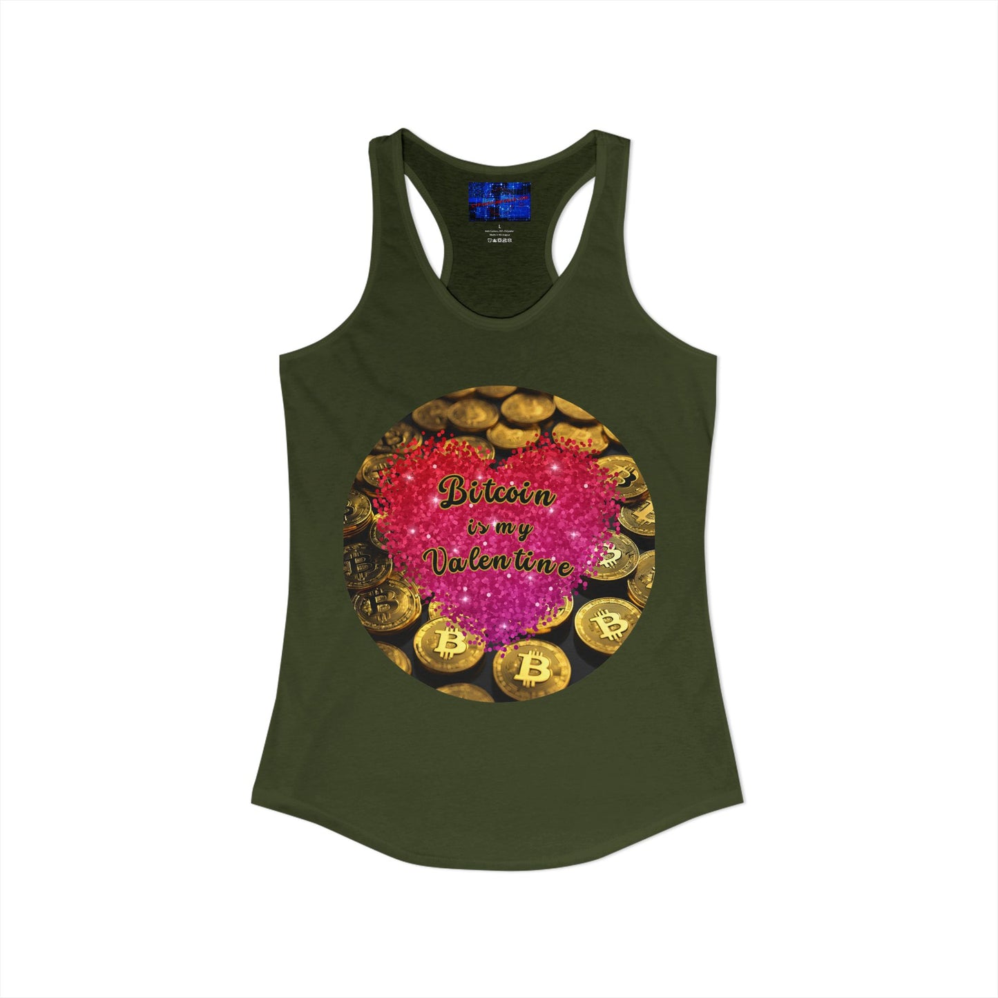 Bitcoin is My Valentine Women's Racerback Tank Top by cypherpunkgear.com